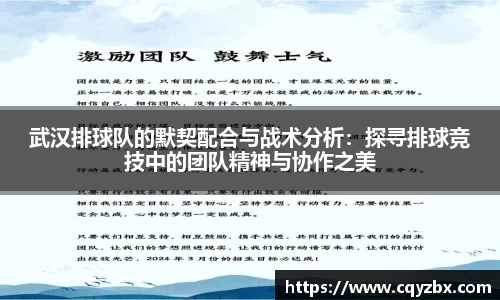 武汉排球队的默契配合与战术分析：探寻排球竞技中的团队精神与协作之美