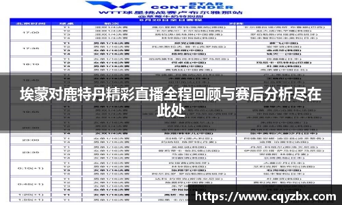 埃蒙对鹿特丹精彩直播全程回顾与赛后分析尽在此处